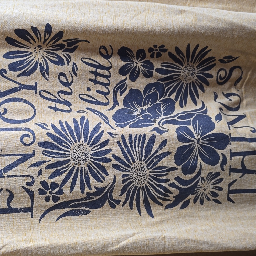 Maurices Mustard Floral "Enjoy the Little Things" CropTop NWOT Boho Floral - Picture 3 of 8